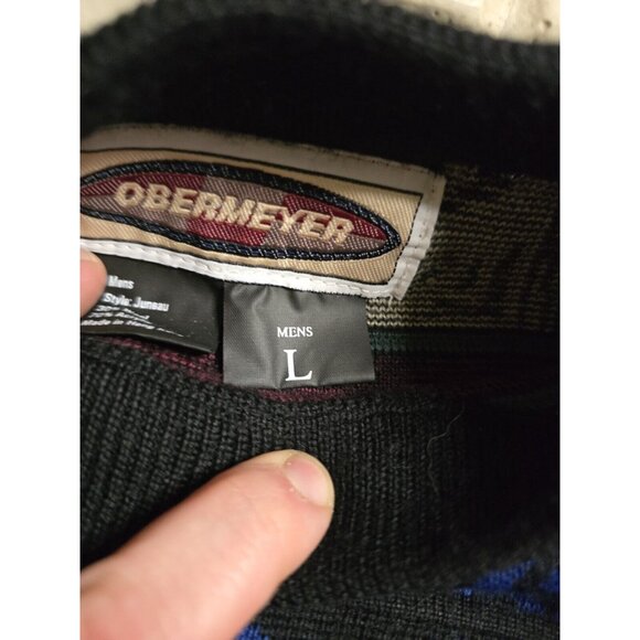 Vintage Obermeyer Juneau Sweater Mens L Fair Isle Ski Nordic Wool Acrylic Blend - Picture 8 of 16